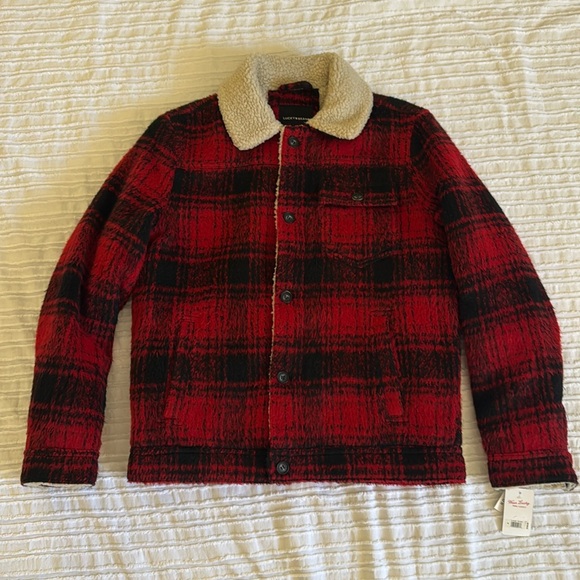 Lucky Brand Other - Lucky Brand Men’s Plaid Red Sherpa Jacket sz S NWT